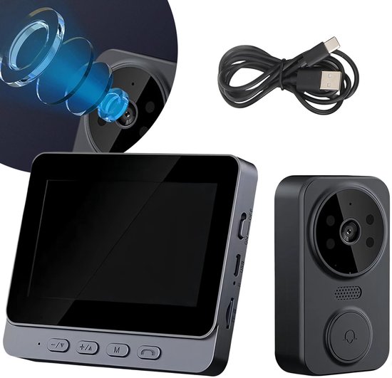 Videodeurbel - Visueel intercomsysteem - Slimme Videodeurbel - Uitgerust met Camera en Display - 4,3-inch 1080p HD-display / 170° Groothoek / Nachtzicht / Tweeweg Spraakbediening — afbeelding 3