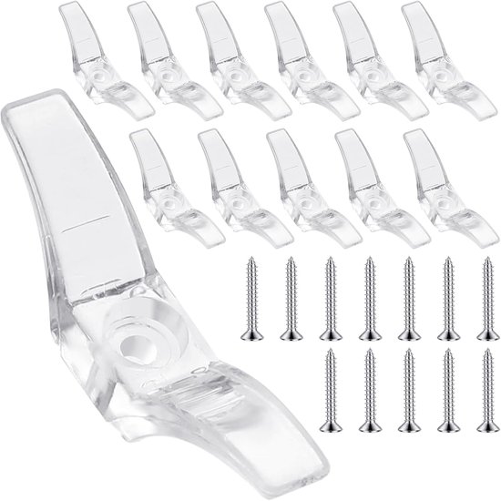 12 stuks transparante plastic koordhouders voor raamjaloezieën, schroefklemmen, veiligheidsclips voor thuis, kantoor, raamjaloezieën, rolgor