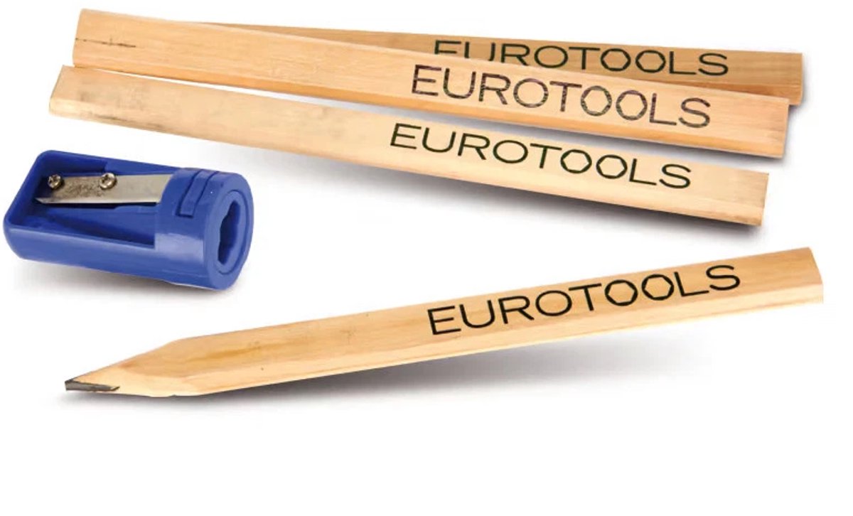 EUROTOOLS timmermanspotloden 175 mm, 4 stuks, met speciale puntenslijper