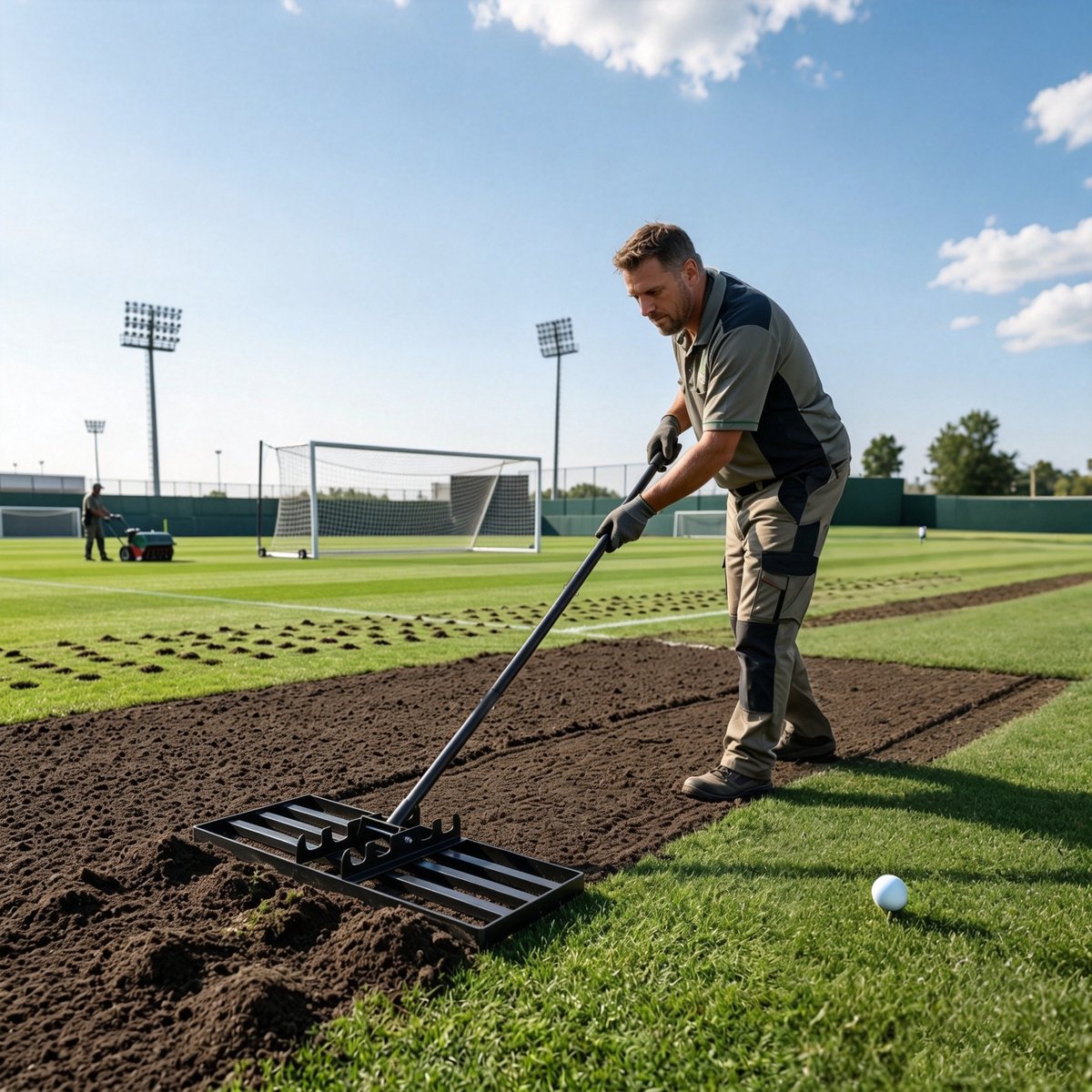 75x25cm Rasenrakel Voor Sanden En Abzetten, Rasen Nivellierreken, Rasenwerkzeug, Vlakkenebner, Levelingrake, Leveler Voor Het Niveau Aanpassen Van Het Gras In De Tuin, Met Een Ergonomische Greep, Geschikt Voor Tuin, Golfbaan En Hinterhof, Greep
