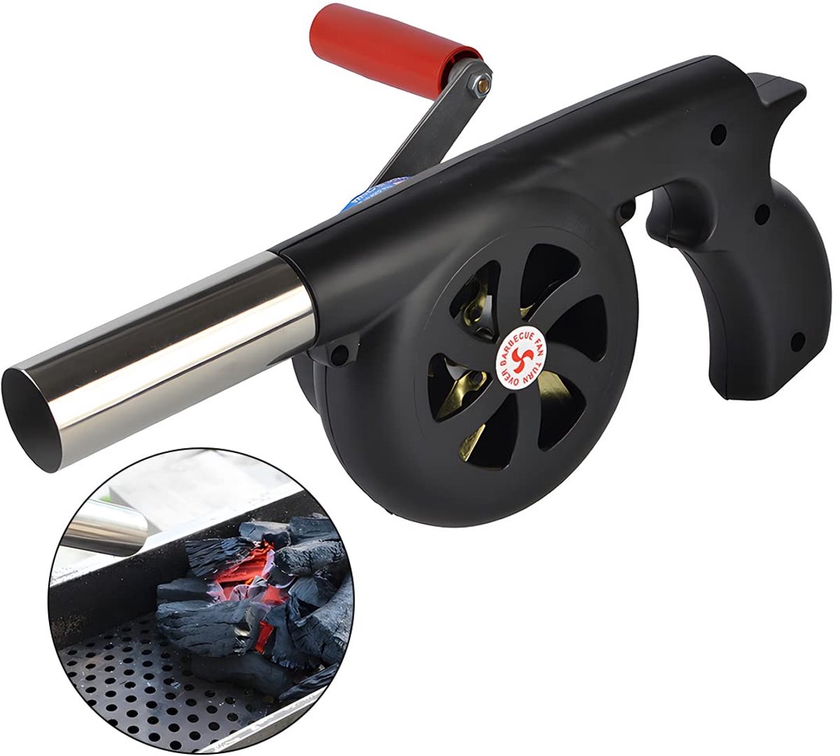 SnelShoppen - Handslinger BBQ Ventilator Luchtblazer voor Barbecue, Camping, Picknick - Handmatige Blaasbalg, Ideaal Voor Vuur Aanmaken, Tuinaccessoir