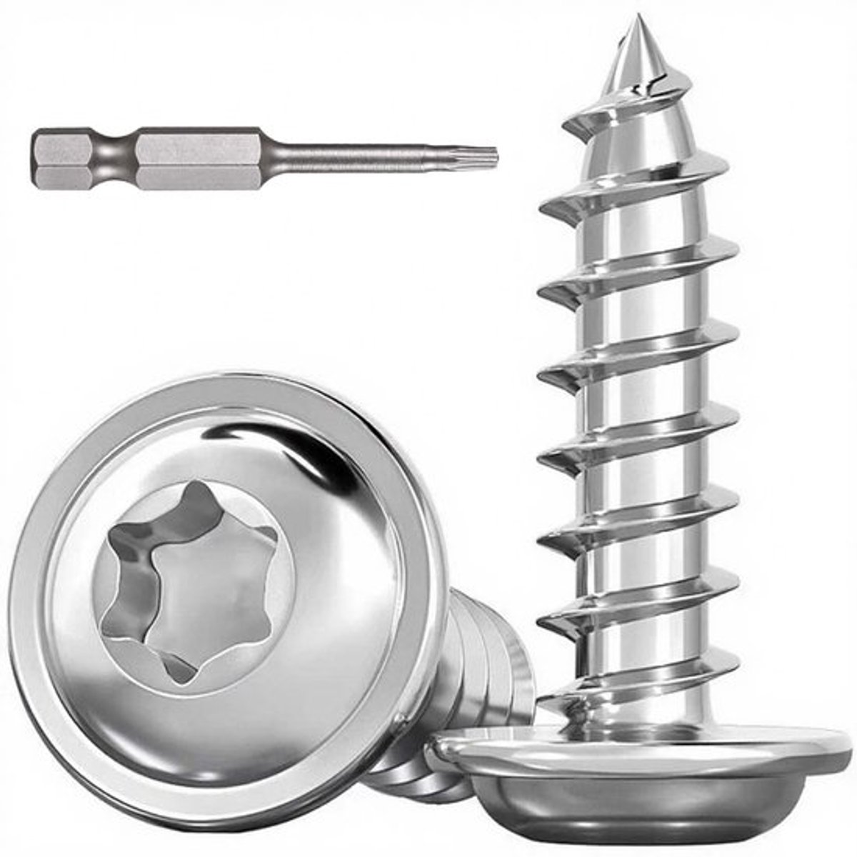 Zelftappende Schroeven 30 Stuks - Torx M4 x 16mm - Roestvrij Staal A2 V2A - Linzenkopschroeven - Zelfsnijdende Schroeven - Inclusief Schroevendraaierbit