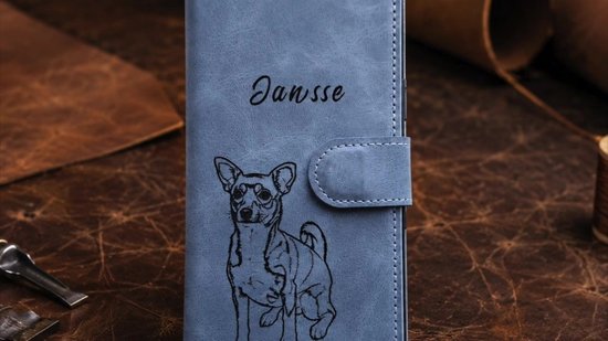 Pulledro geschikt voor iPhone Air Lederen Uitneembare BookCase - Gepersonaliseerd Telefoonhoesje met Foto Gravering