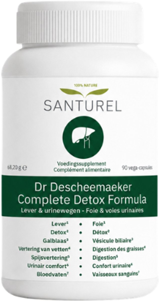Santurel Dr. Descheemaeker - Lever Supplement - Mariadistel, Artisjok & Choline - Detox Formula - 90 Vegan Capsules