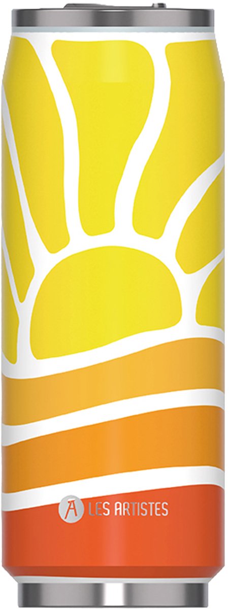 Les Artistes Paris - Thermosbeker - blik 500ml - Sun Festival - met geïntregreerd rietje