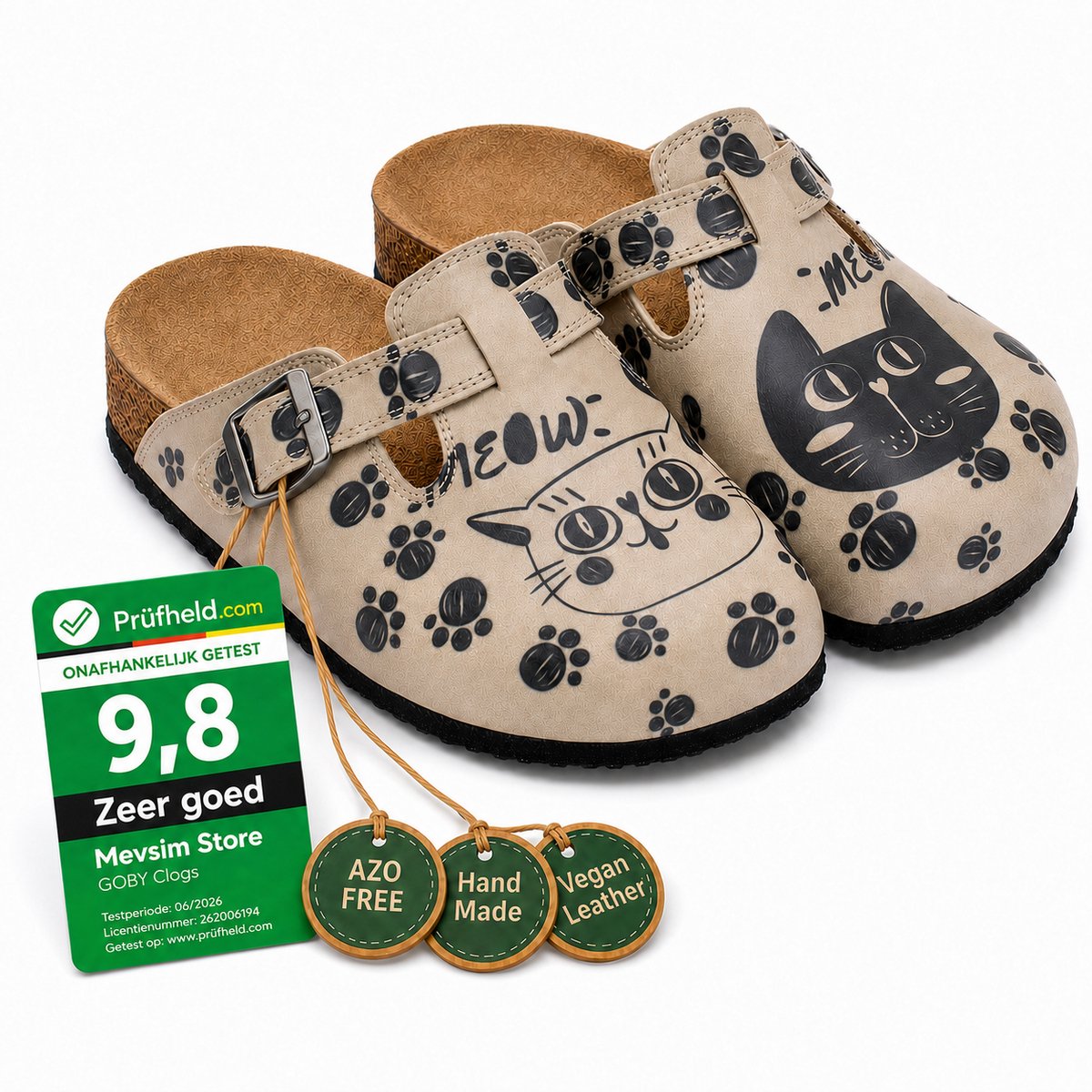 Goby – Meow Paws Dames Clogs – Vegan – Handmade – Maat 36
