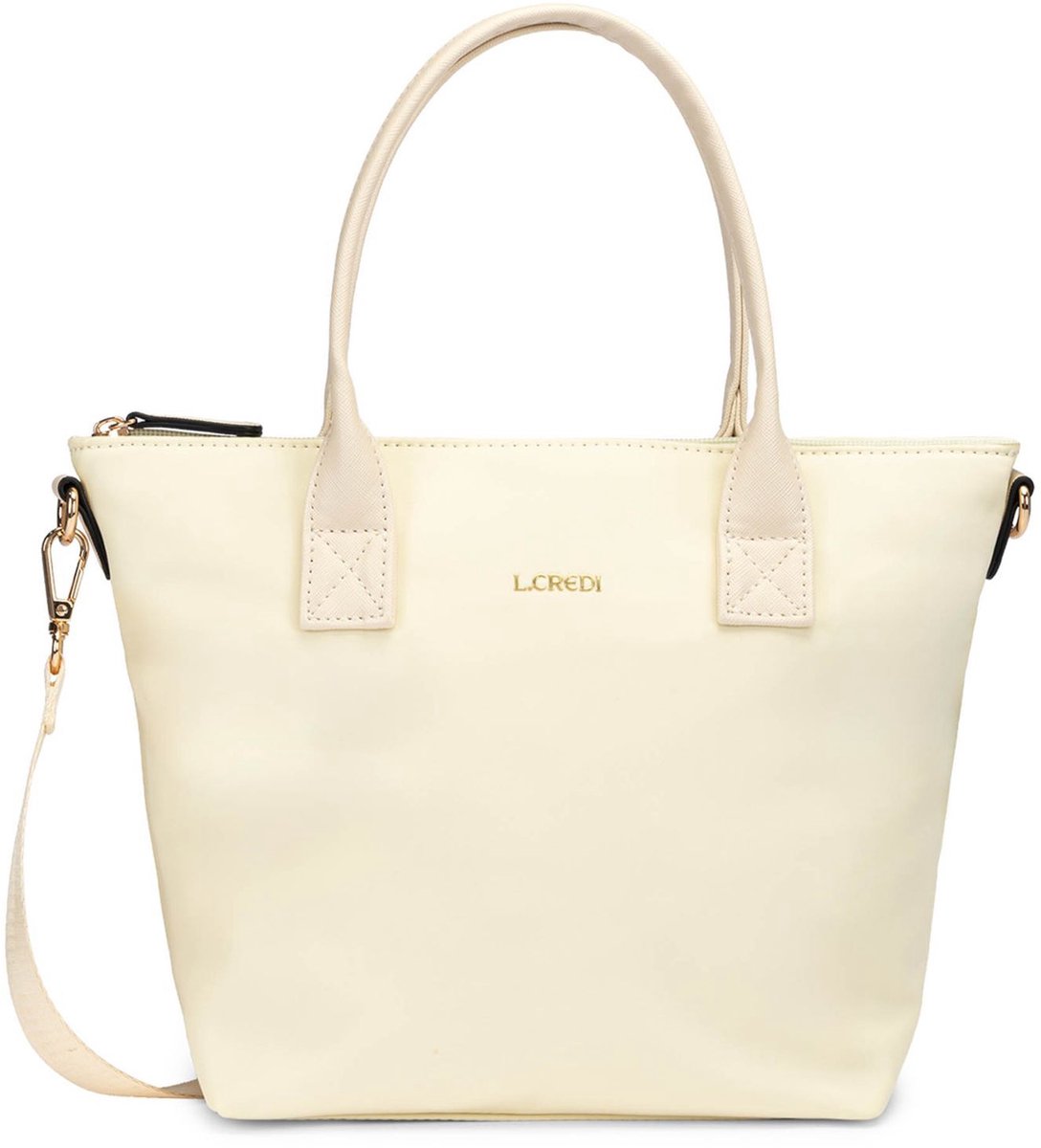 L.CREDI handtas schoudertas Pura Hand Bag Vanilla Lichtgeel