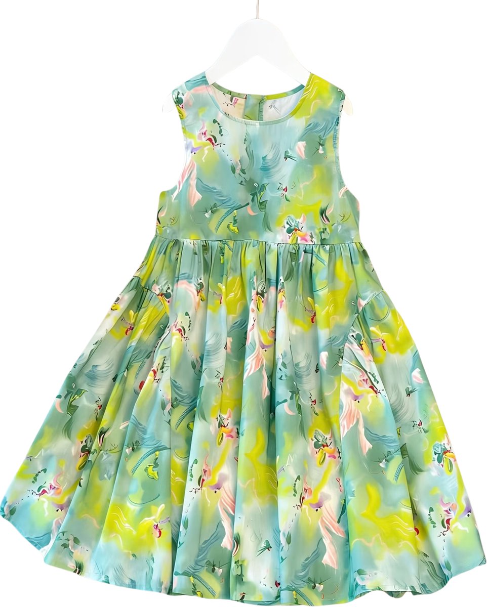 Currero Zomerjurk Meisjes Zomerjurken Kinderen Jurk Meisje Ibiza Stijl Sundress Kinderkleding 13-14 Jaar Groen