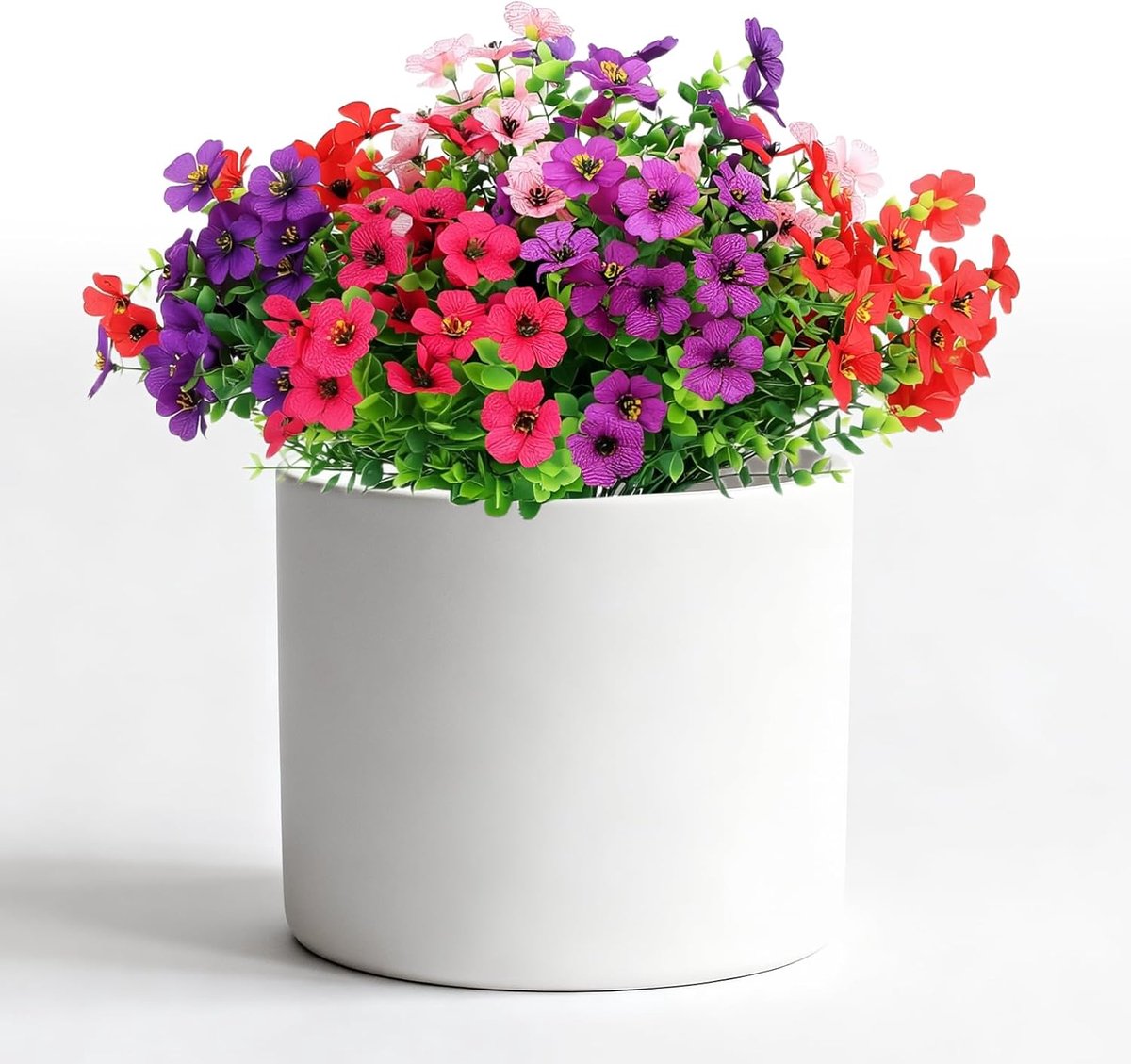 SnelShoppen - 12 stuks kunstmatige madeliefjes - Neplelies voor decoratie, kunstbloemen, kleur: wit-geel, perfect voor feest, tuin, huis en creatief g