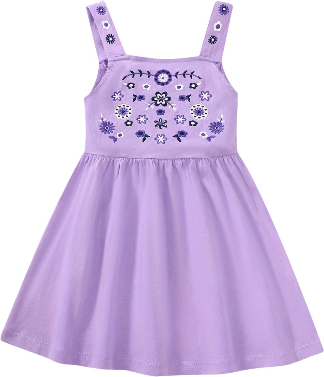 Currero Zomerjurk Meisjes Zomerjurken Kinderen Jurk Meisje Ibiza Stijl Sundress Kinderkleding Donkerviolet 5 Jaar Donker Violet