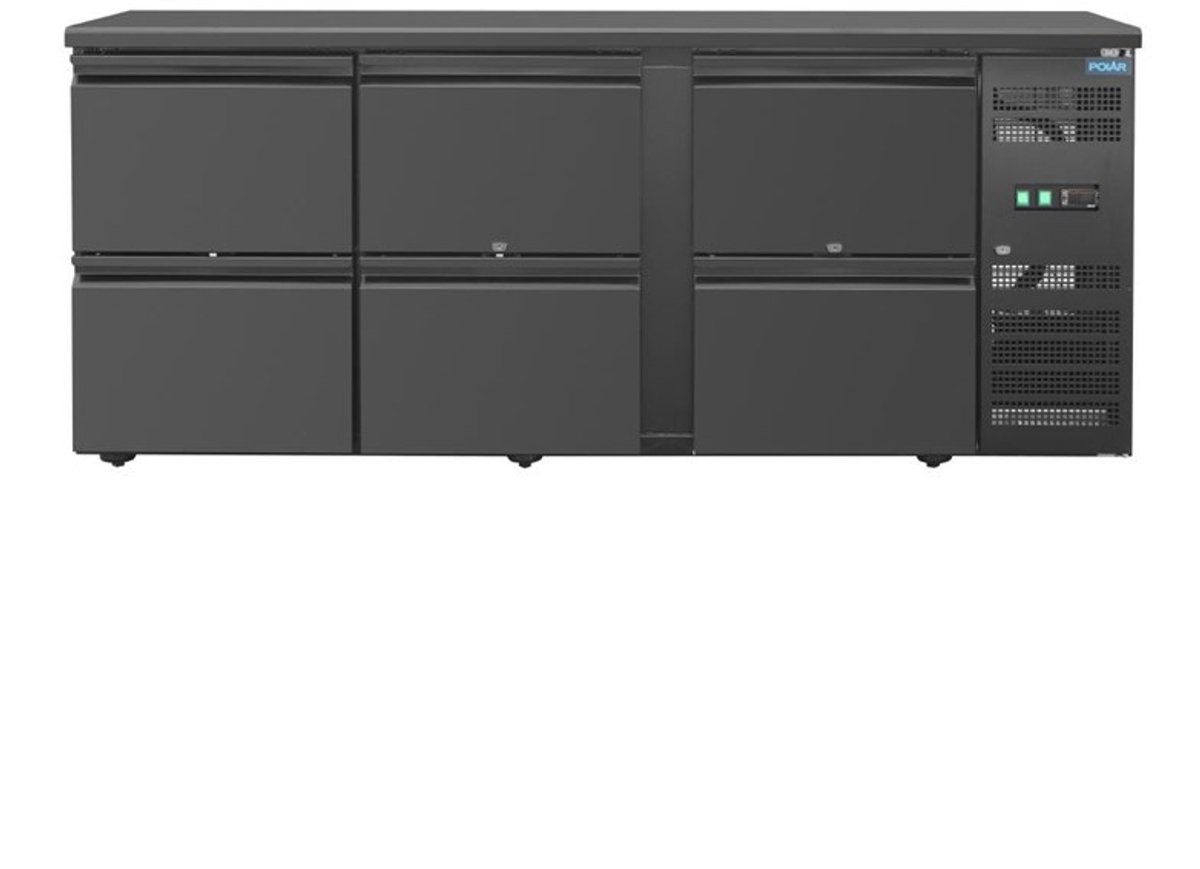 Polar Werkbank Cq Flessenkoeler Met 6 Laden - Polar GL187 - Horeca & Professioneel Zwart