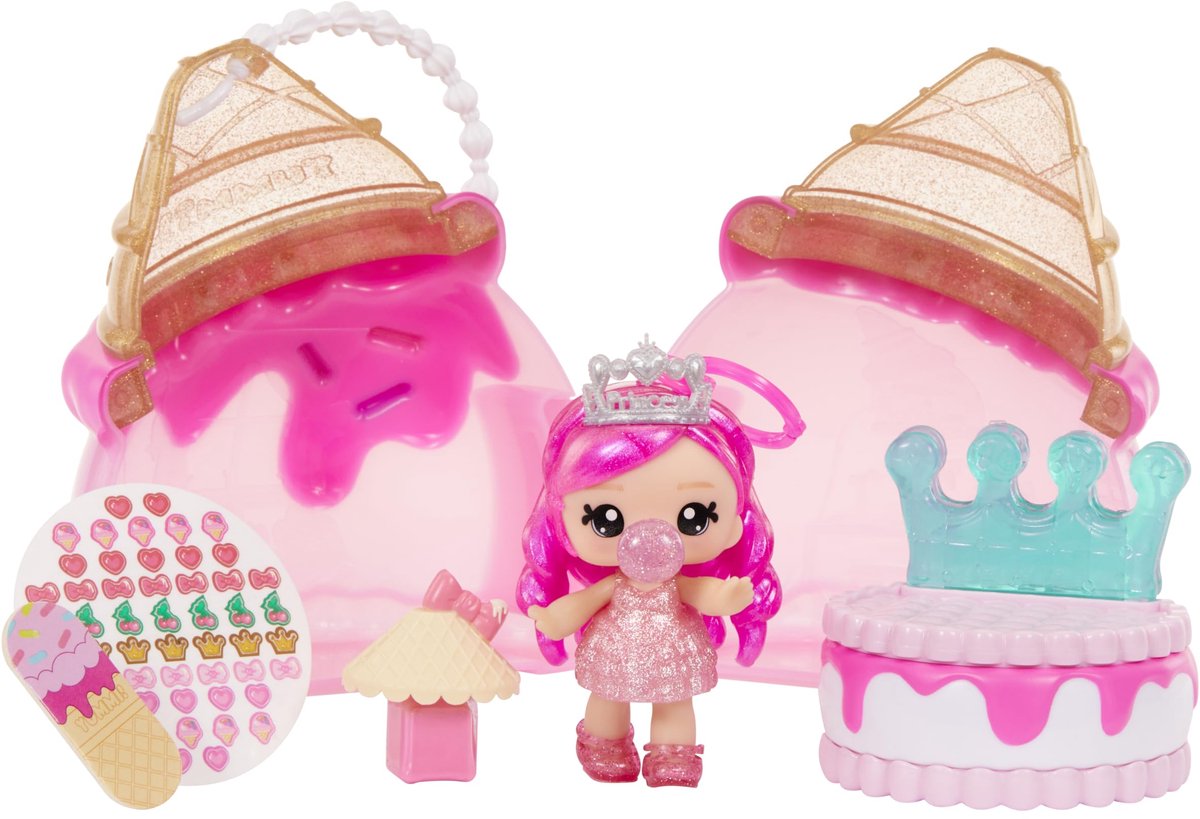 SnelShoppen - Yummiland Beauty Bag Speelset - Ice Cream Bag met Bianca Bubblegum, nagellak, nagelstickers en pop - Cosmetisch speelplezier voor kinder