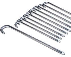 J-vormige draadnagels - 10stuks - 6*300mm - nagels - tentnagels - metalen grondpinnen - windbestendige grondpinnen - grondpinnen en ankers - gegalvaniseerde grondankers - geschikt voor trampolines, tenten, kamperen om tenten of touwen vast te zetten