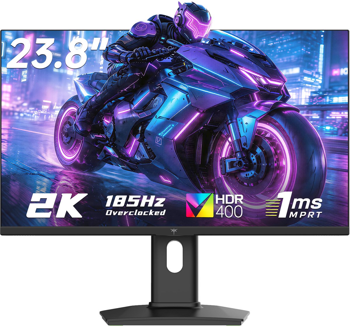 KTC-H24T7-gaming monitor-23,8 inch plat Fast IPS-QHD 2560×1440-overklokt 185Hz-1ms MPRT-HDR400-FreeSync & G-Sync compatibel-VESA 100×100 hoogteverstelbaar