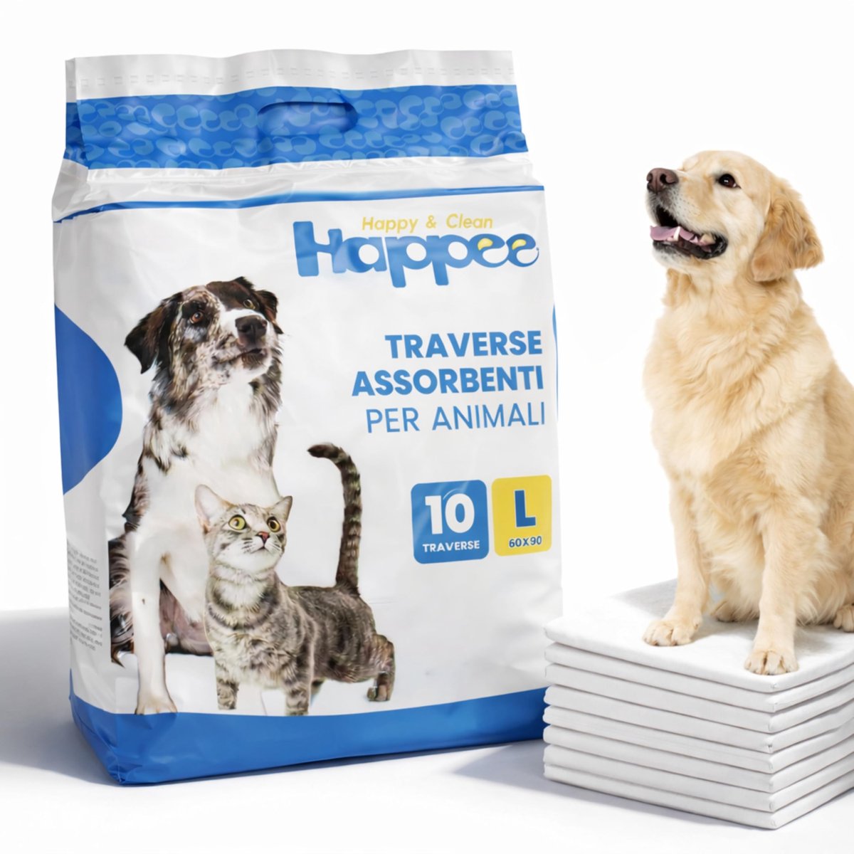 SnelShoppen - 100 stuks onderleggers voor honden, 60 x 90 cm, zeer absorberend, 5 lagen met waterdichte onderkant en geurcontrole, ideaal voor puppy's