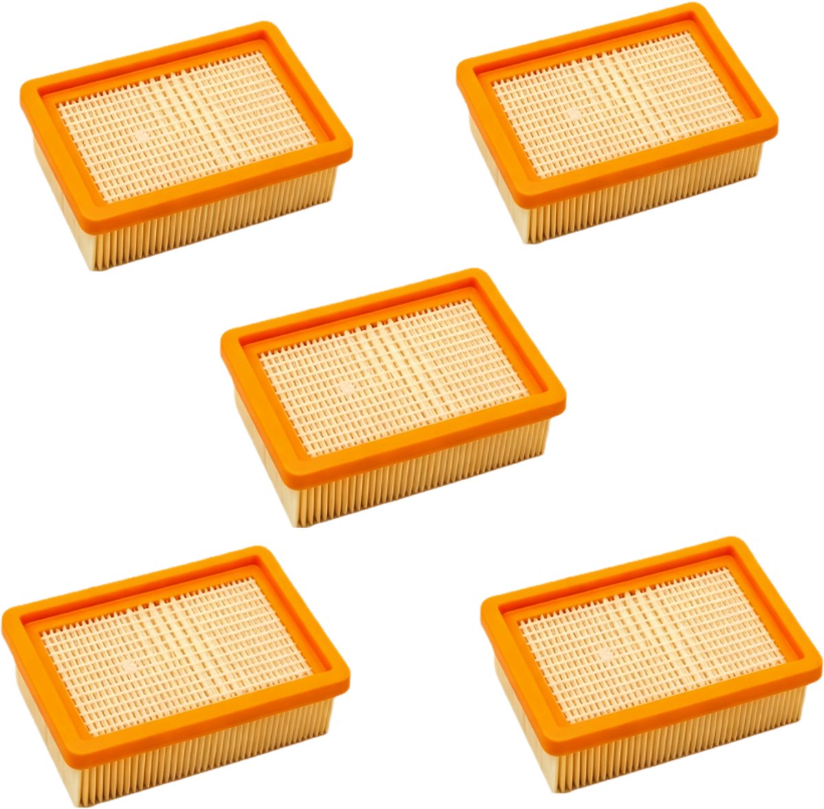 5 Stuks Voor KäRcher Stofzuigerfilterset - Filter Voor Stofzuiger -Vlakfilter voor KäRcher Wd4/Wd5/Wd6/Mv4/Mv5/Mv6 Vlakfilter