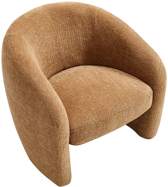 Vente-unique Kinderfauteuil in kamelkleurige chenillestof ROMICOU — afbeelding 2