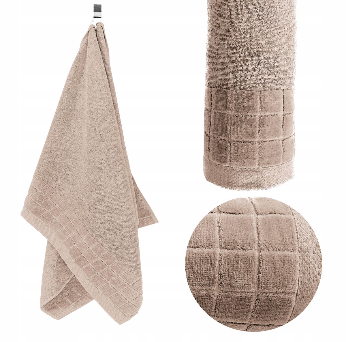 KONEY - Badhanddoek - Larisa - 50 x 100 cm - Beige - 500 g/m²