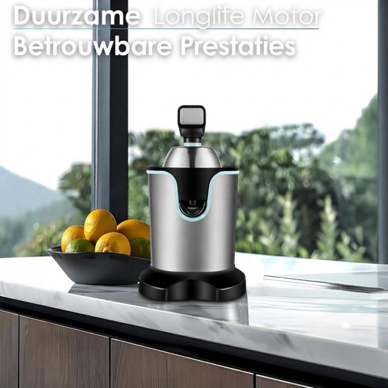 Citruspers - 800 watt - Elektrische Citruspers - Zilver - 16cm x 22cm x 28cm — afbeelding 4