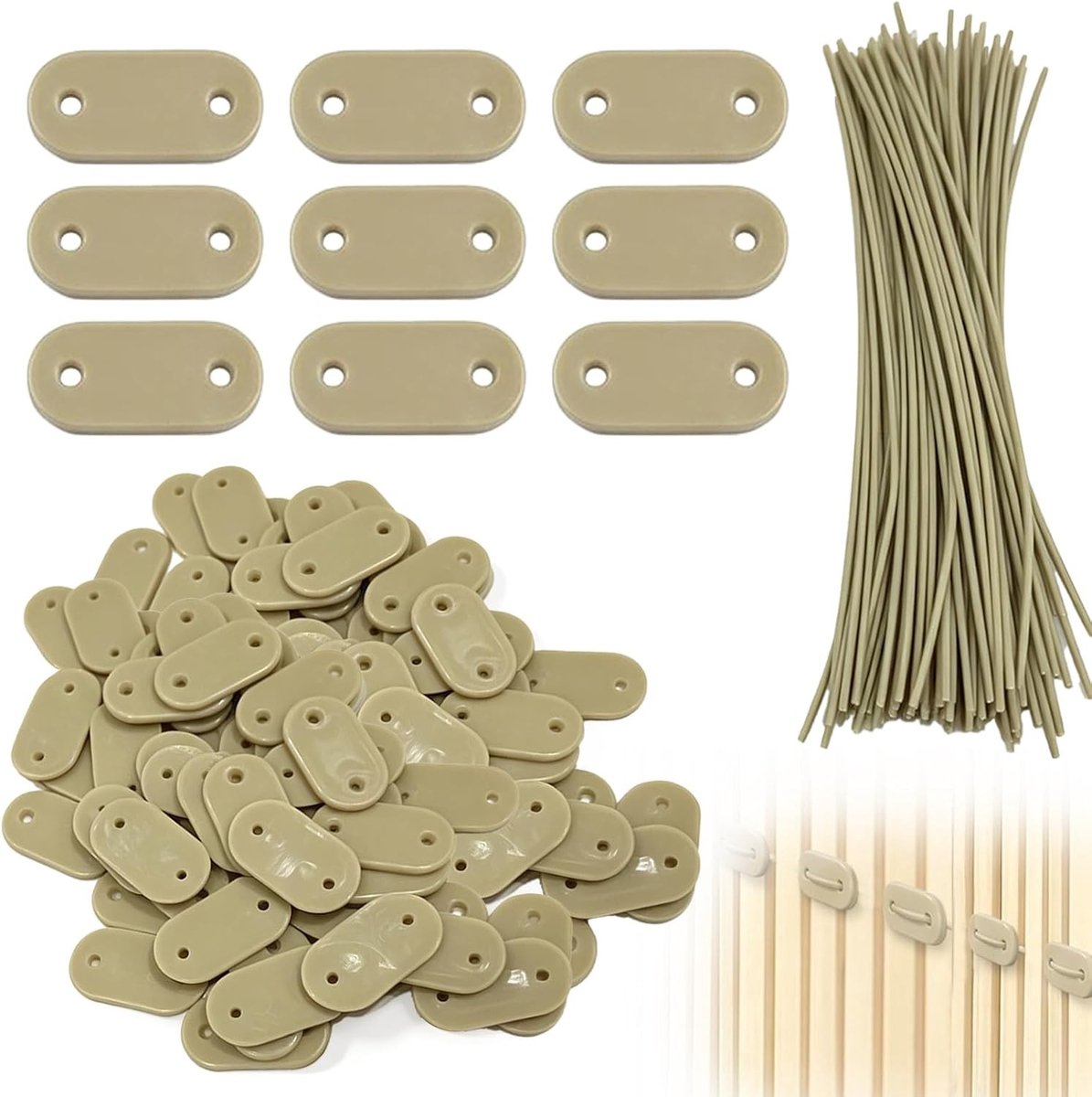 50 stuks inkijkbescherming bevestigingen van robuust pvc – ideaal voor hekbevestiging, schaduwnet en tuinaccessoires, duurzame montageoplossingen voor privacy en veiligheid
