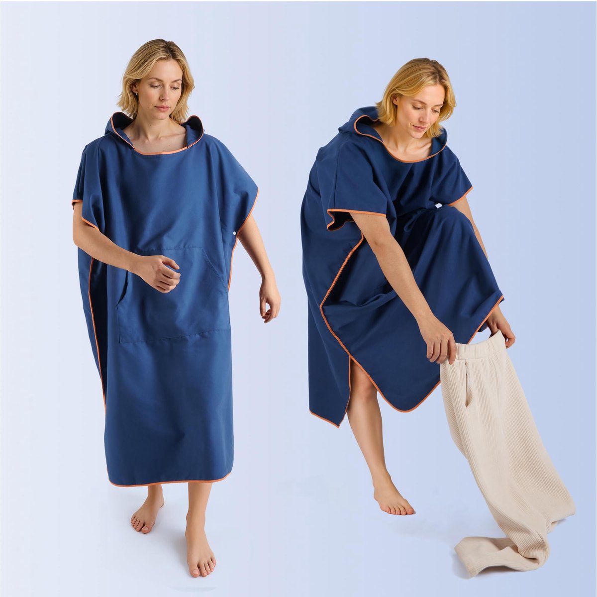 SnelShoppen - Badponcho voor Dames en Heren, Microvezel Surf Poncho, Handdoek Poncho, Omkleedhulp Strand, Ideaal voor Kinderen, Camping, Zwemmen, Stra