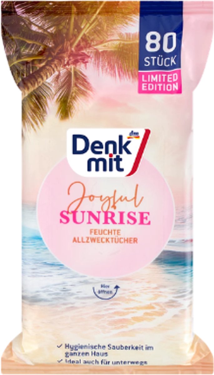 Denkmit Universele Reinigingsdoekjes - Joyful Sunrise | 1 pak - 80 doekjes - Zomerse geur | Allesreiniger - Vochtige Doekjes - Limited Edition 2026