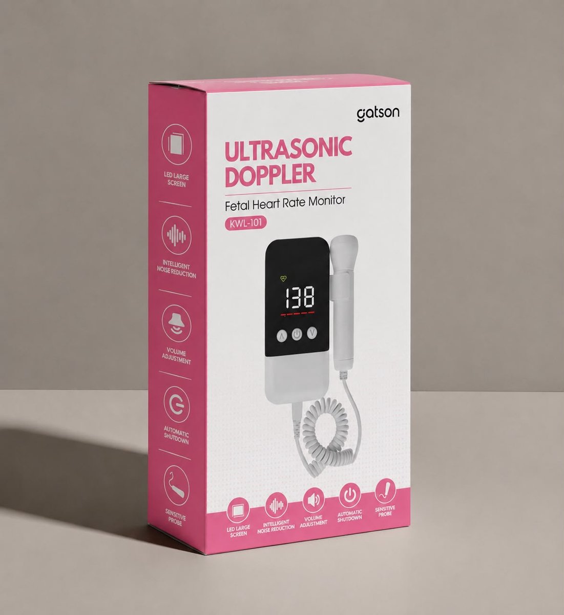 Gatson Premium Doppler - Inclusief E-book en Doppler gel, USB Oplaadbaar - Doppler baby - Baby hartje monitor - Babyshower - Zwangerschap