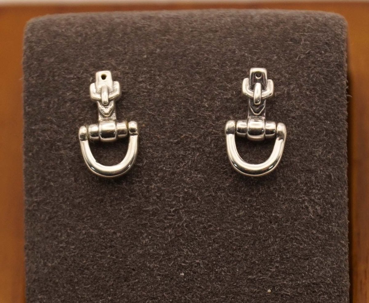 Sterling zilveren oorknopjes stijgbeugels - 925 zilveren oorknoppen beugels voor op een paard te komen - zilveren oorbellen stijgbeugels - paarden accessoires oorbellen