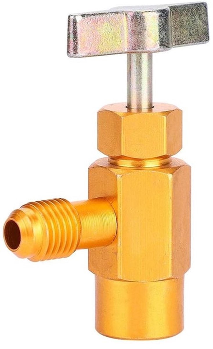 Tapventiel Hoogwaardige Aluminium Constructie - Koelmiddel Dispenser - 1/2" ACME Draad - 1/4 SAE Aansluiting - Antiroest - Duurzaam - Koelmiddelventiel