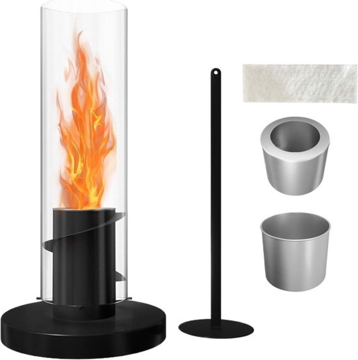 Tafellamp Sfeerhaard - Decoratieve Lamp - Huiselijke Sfeer - Gehard Glas - 40 x 19 cm
