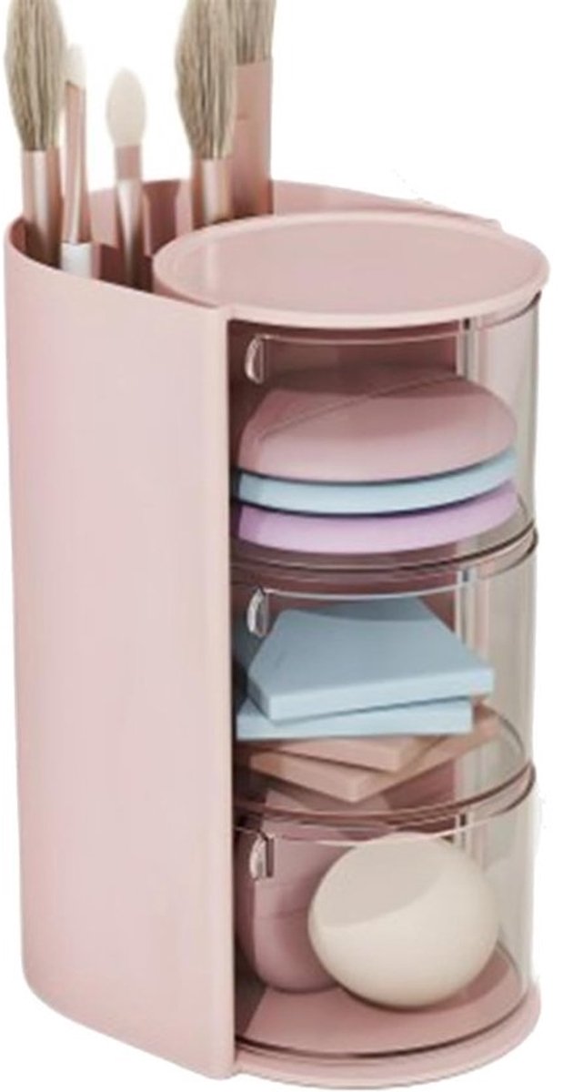 Make-up Organizer - Cosmetica Lade - Schoonheidsproducten Opbergen - 360 Graden Draaibaar - Grote Capaciteit - Roze
