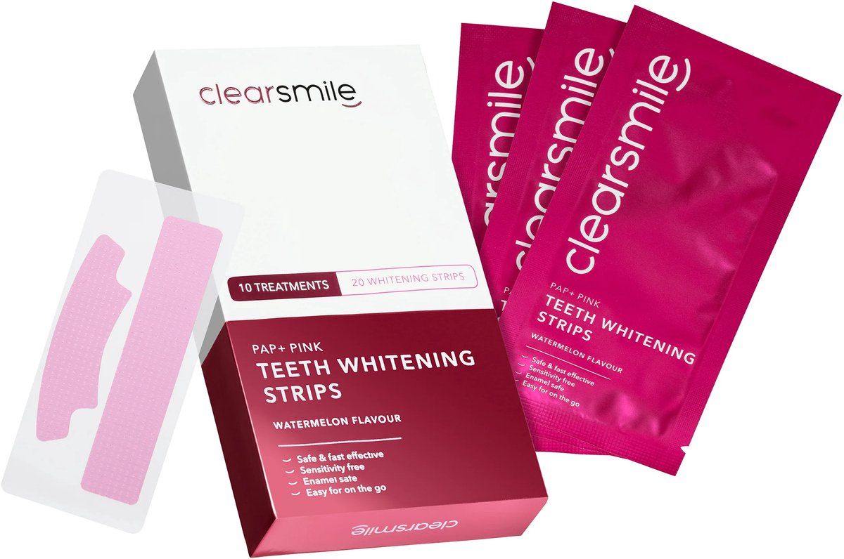 Clearsmile PAP+ Pink Whitening Strips - Watermeloensmaak - 10 Treatments