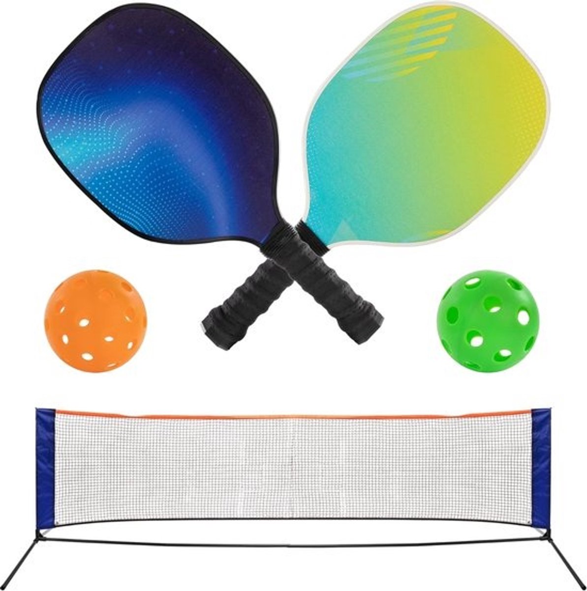 Pickleball Set - Rackets en Net - Sport en Spel - Inclusief Binnen en Buiten Ballen