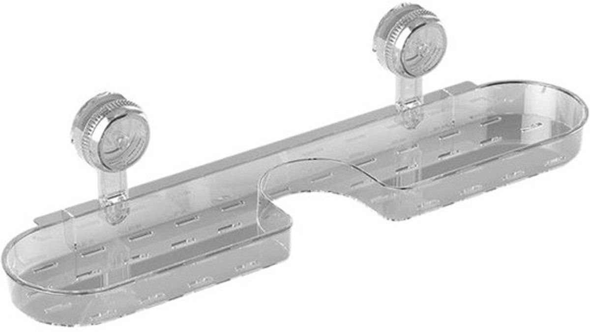 Badkamer Wandorganizer - Opbergrek Toiletartikelen - Badkamer Ordenen - Zuignapbevestiging - 41 cm - Donkergrijs