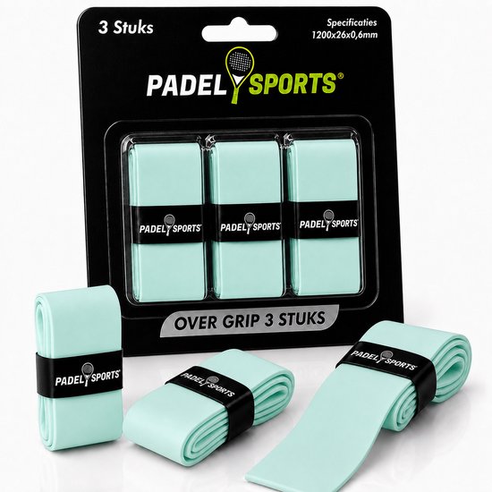 Overgrip - Grip - Griptape - Padel - Overgrip tennis - Overgrip padel - Racketaccessoires - Groen - 3 stuks - Padel Sports Overgrip - Grip - Griptape - Padel - Overgrip tennis - Overgrip padel - Racketaccessoires - Groen - 3 stuks - Padel Sports