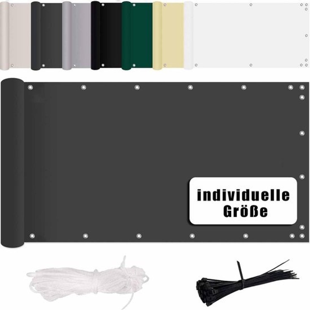 Balkonscherm - Inkijkbescherming - Privacy Creëren - Zonder Boren - 75x400cm - Antraciet