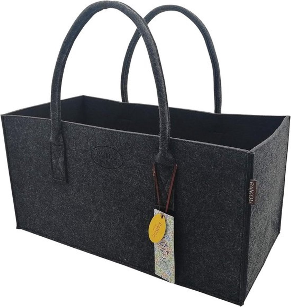 Filztasche Shopper für Boodschappen, Haardhout en Speelgoed - Duurzaam Vilt met Stevige Hengsels (50 x 34 x 27 cm)