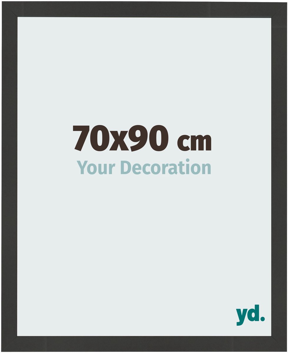Your Decoration - Fotolijst 70x90 cm - MDF - Zwart Houtnerf - Bologna