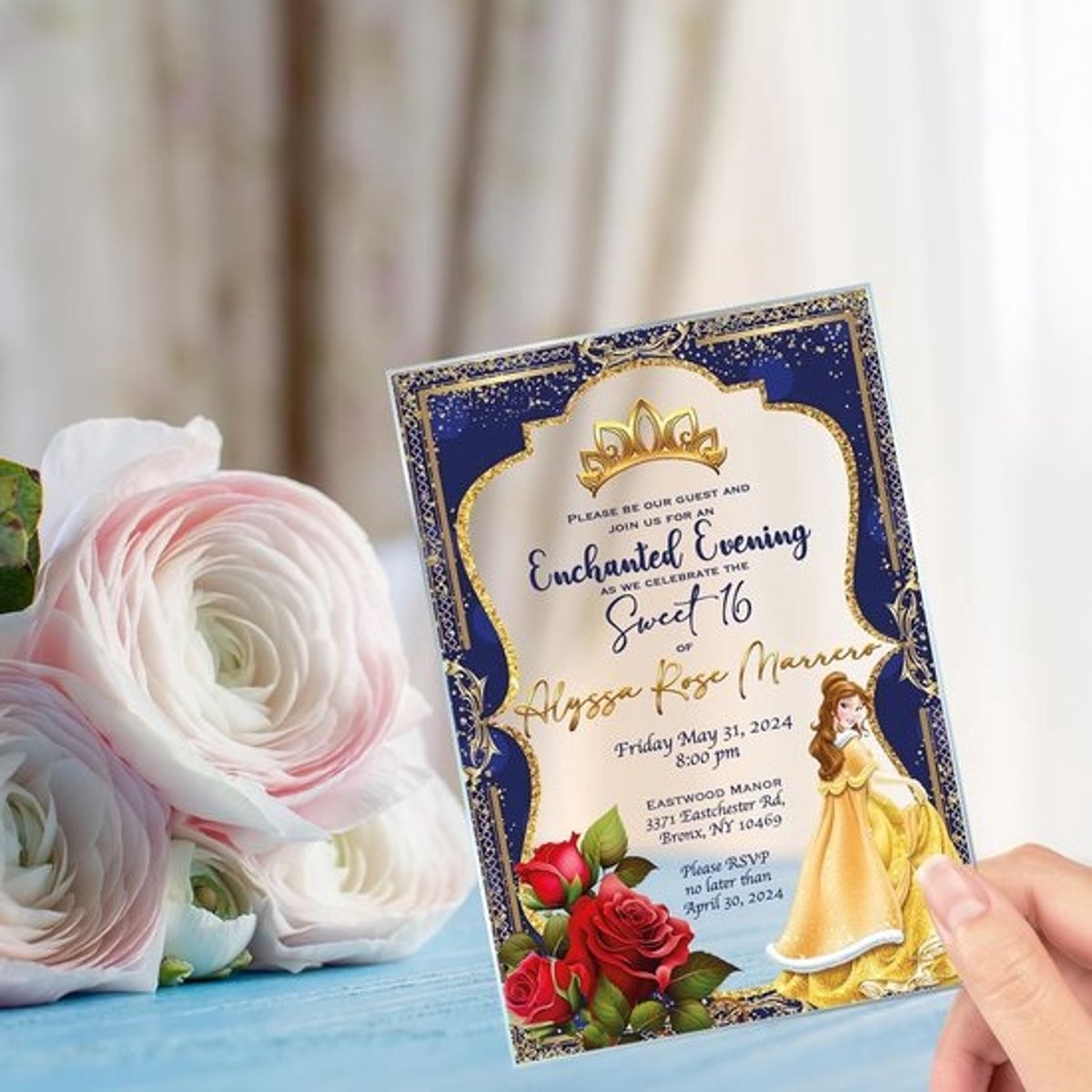 Luxe Acryl Uitnodigingen voor Quinceañera, Sweet 16 & Verjaardagen - Transparant Thema
