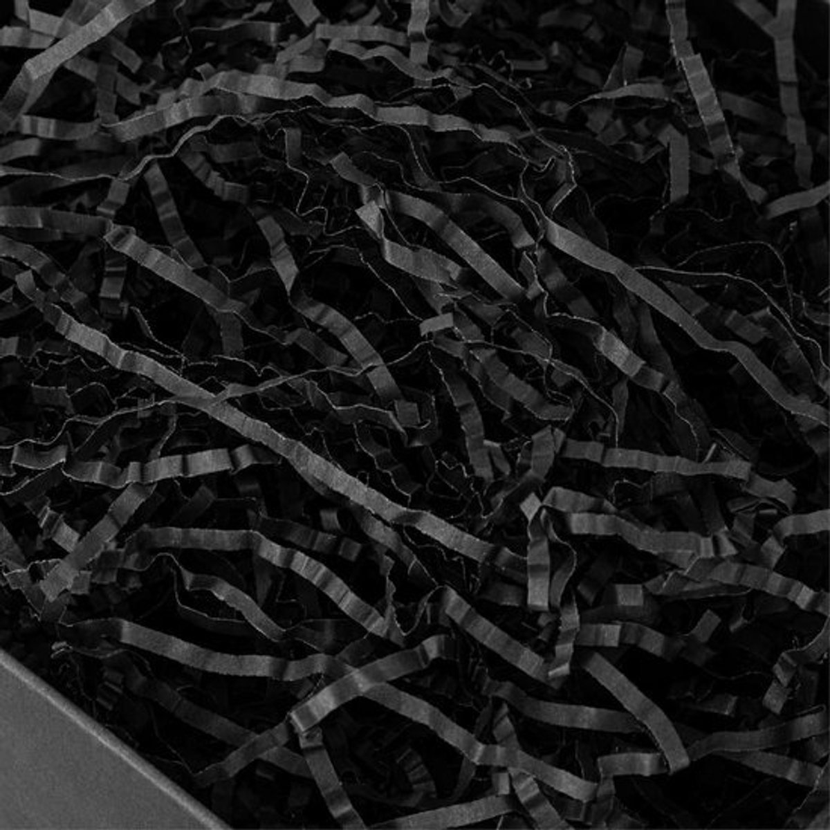 Crinkle Cut Papier - Versnipperd Papier Vulsel - Cadeauverpakking Vullen - Milieuvriendelijk Recyclebaar Materiaal - 3.5 oz - Zwart