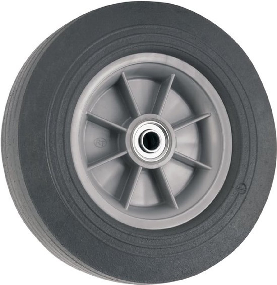 10 Inch Flat-Proof Solid Rubber Wheel with 300 lbs Capacity - Black