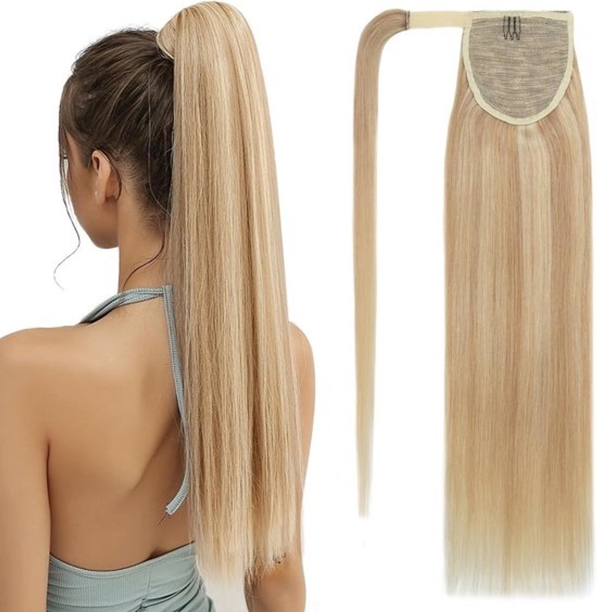 Paardenstaart Haarstuk 50cm Lang Glad Echt Haar Clip-In Extensions