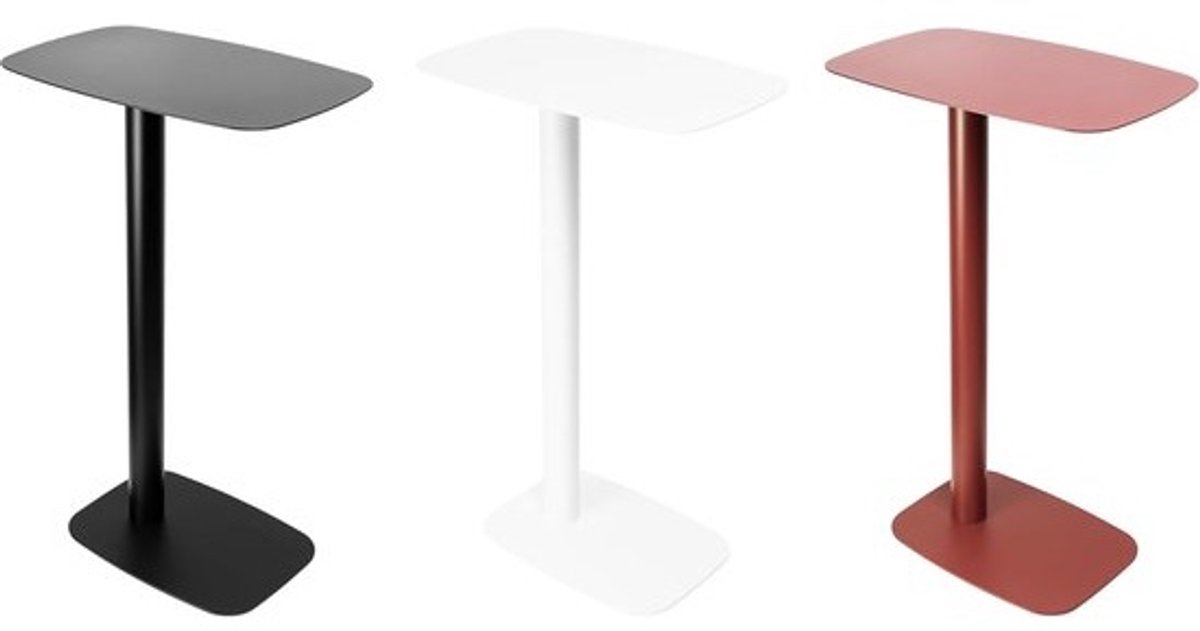 Bijzettafel Metaal - Slabank Tafel - Laptop Gebruik - Praktische C-vorm - 66 cm Hoog - Zwart