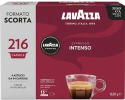 Lavazza Espresso Intenso - Multipack - 216 (4x54) Koffiecups Compatibel met Lavazza A Modo Mio