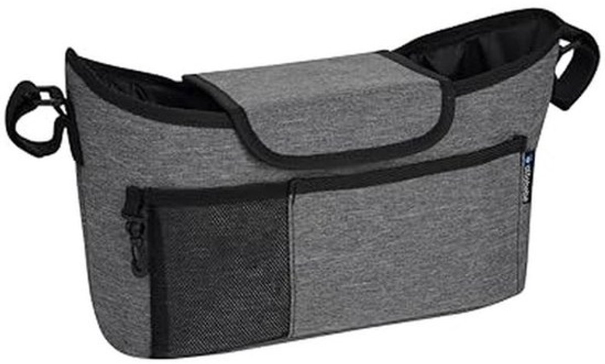 Kinderwagen Organizer - Buggy Tas - Baby Benodigdheden - Veelzijdig Universeel - 39x27x6 cm - Grijs Zwart