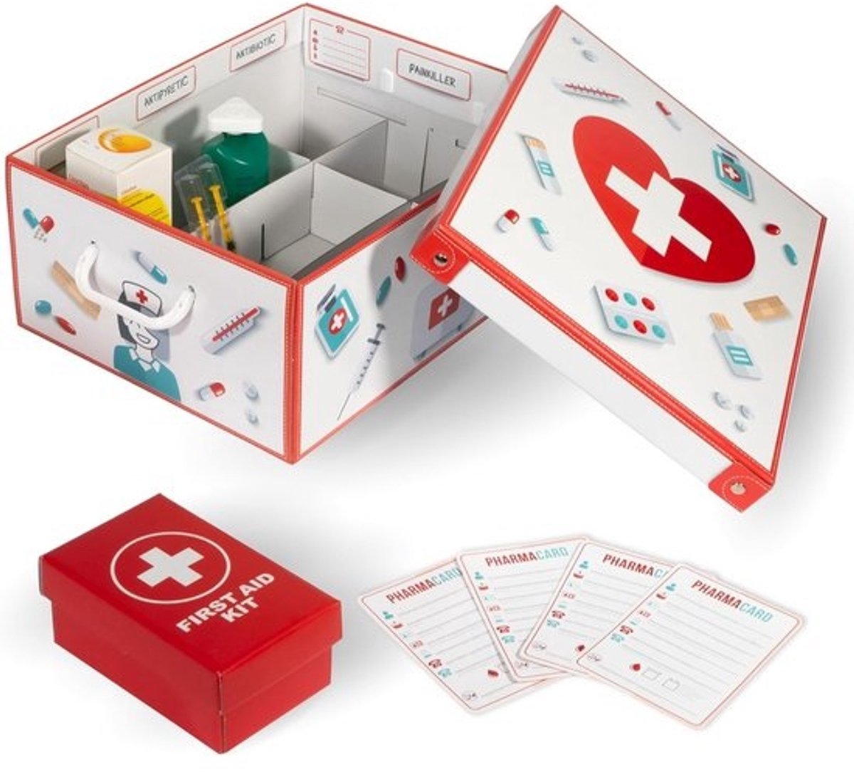 Grote Medicijn Opbergdoos met Deksel en Handvat – Organizer voor Apotheek en EHBO Spullen
