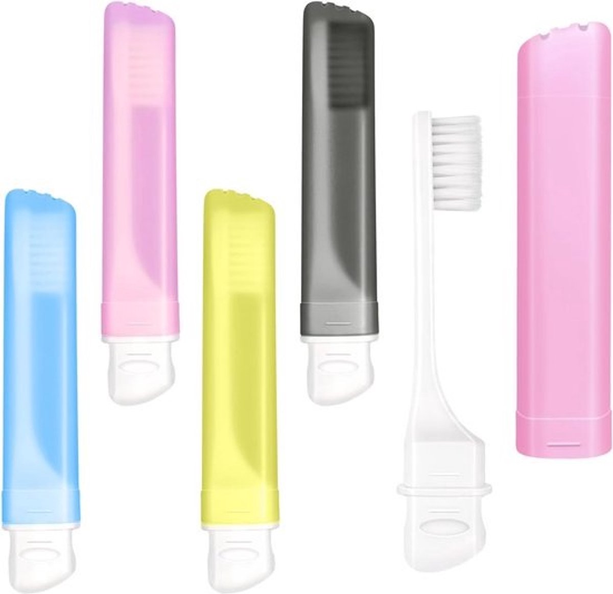 4-delige Set Mini Reistandenborstels met Beschermhoesjes