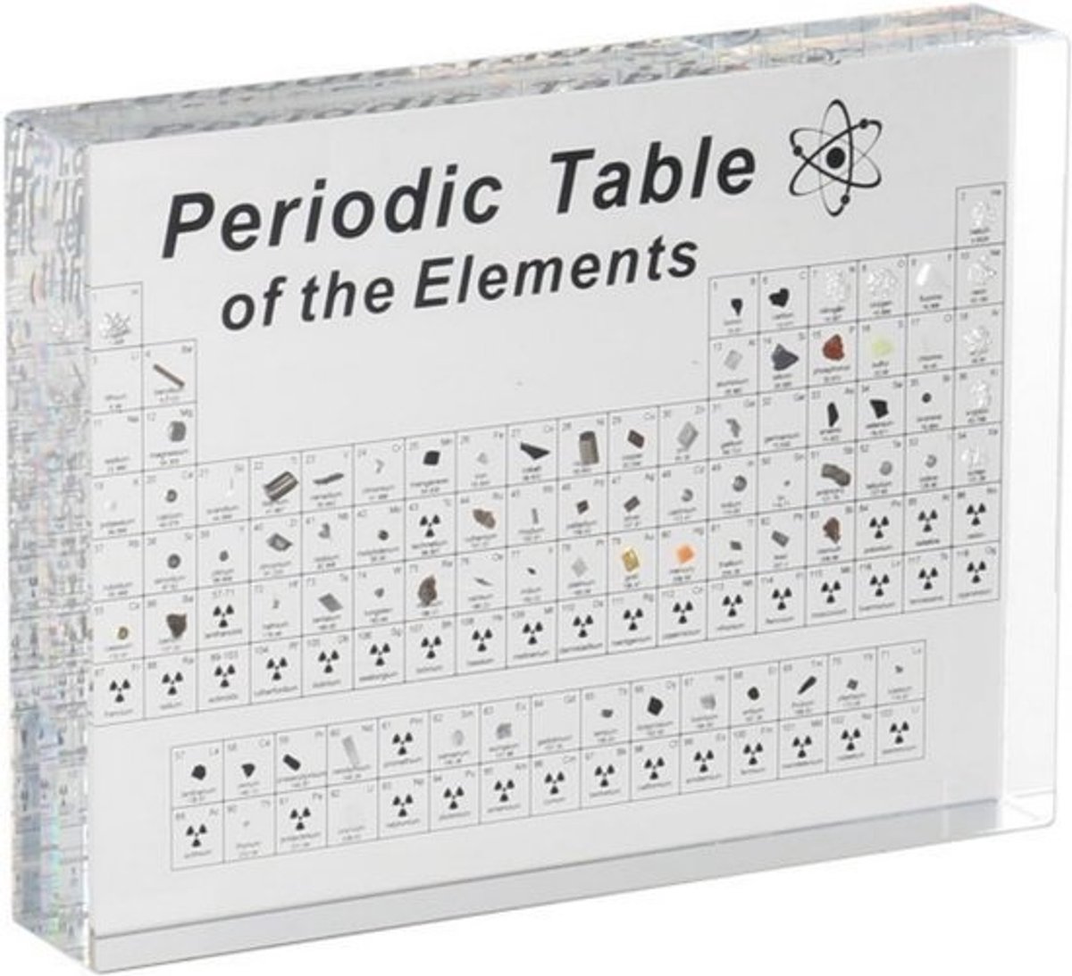Periodiek Systeem met Echte Elementen in Acryl Display - Educatief Tafelmodel
