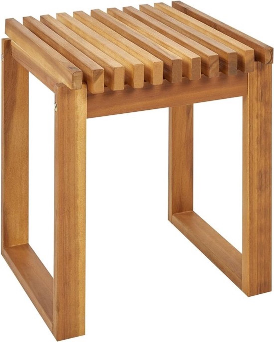 Tuin bijzettafel - Houten tafel - Buiten ontspannen - Natuurlijk acaciahout - 40 x 35 cm - Bruin