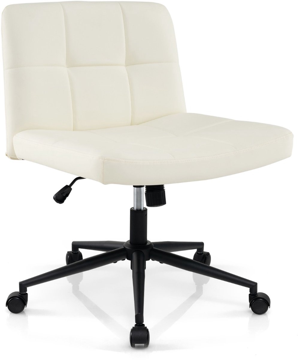 SureDeal® - Fauteuil - Bureaustoel - Wielen Gestoffeerde Bureau - Oversized Vormige Zitting - Bruin - 70x70x79 cm - Beige